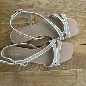 Reformation pink and white strappy sandal size 7.5